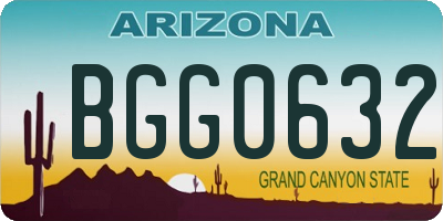 AZ license plate BGG0632