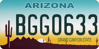 AZ license plate BGG0633