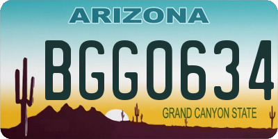 AZ license plate BGG0634