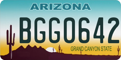 AZ license plate BGG0642