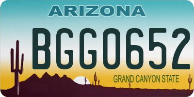 AZ license plate BGG0652