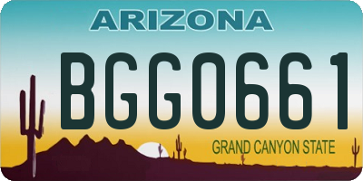 AZ license plate BGG0661