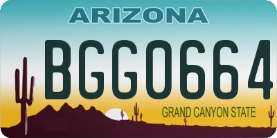AZ license plate BGG0664