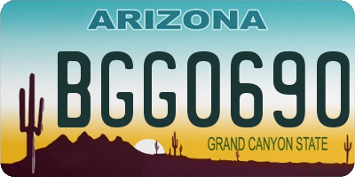 AZ license plate BGG0690