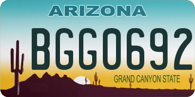 AZ license plate BGG0692
