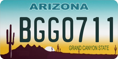 AZ license plate BGG0711