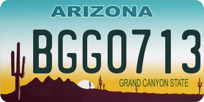 AZ license plate BGG0713