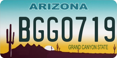 AZ license plate BGG0719