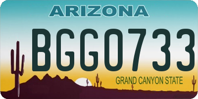 AZ license plate BGG0733