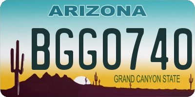 AZ license plate BGG0740