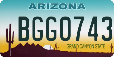 AZ license plate BGG0743