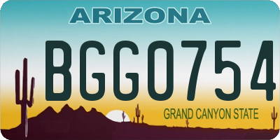 AZ license plate BGG0754