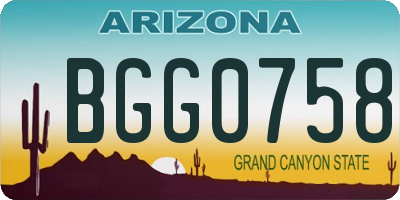 AZ license plate BGG0758