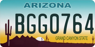 AZ license plate BGG0764