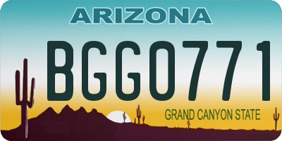 AZ license plate BGG0771
