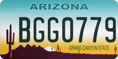 AZ license plate BGG0779