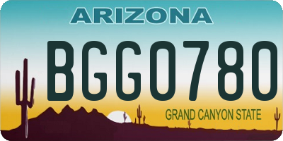 AZ license plate BGG0780