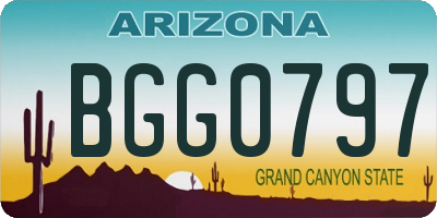 AZ license plate BGG0797