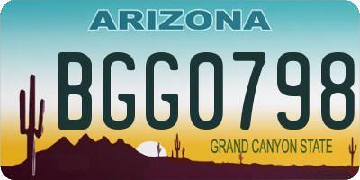 AZ license plate BGG0798