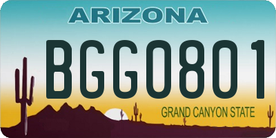 AZ license plate BGG0801