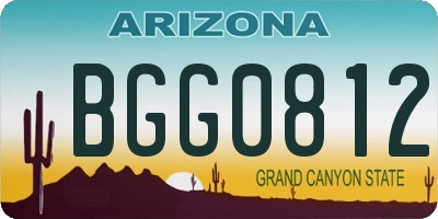AZ license plate BGG0812