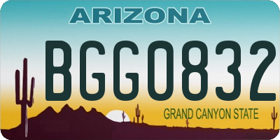 AZ license plate BGG0832