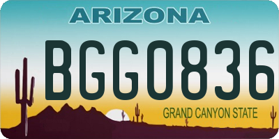 AZ license plate BGG0836