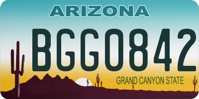AZ license plate BGG0842