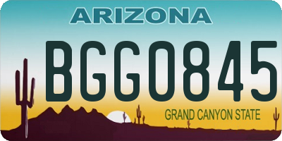 AZ license plate BGG0845