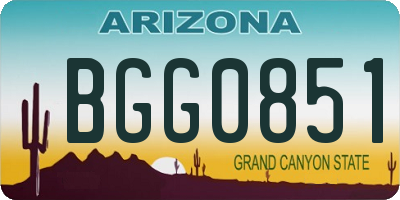 AZ license plate BGG0851