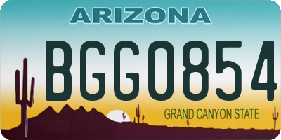 AZ license plate BGG0854