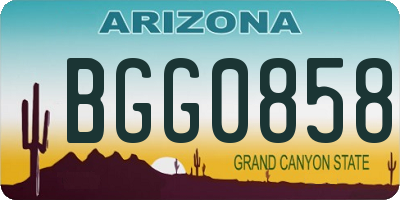 AZ license plate BGG0858