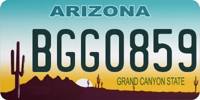 AZ license plate BGG0859