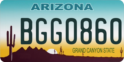 AZ license plate BGG0860