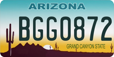 AZ license plate BGG0872