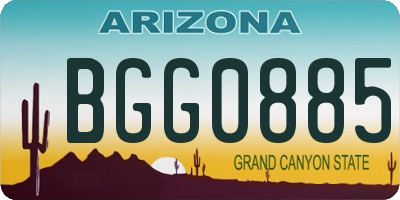 AZ license plate BGG0885