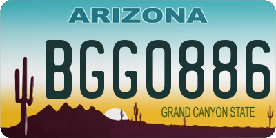 AZ license plate BGG0886