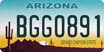 AZ license plate BGG0891