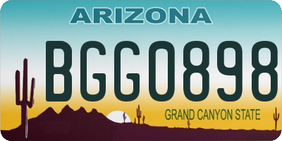 AZ license plate BGG0898