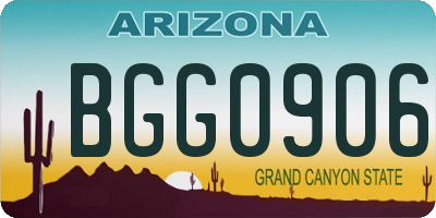AZ license plate BGG0906