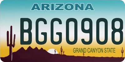 AZ license plate BGG0908