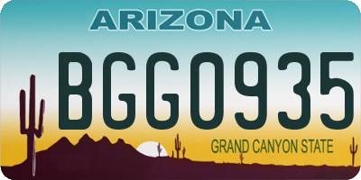 AZ license plate BGG0935