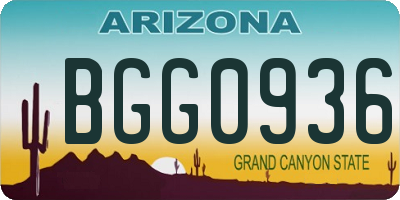 AZ license plate BGG0936