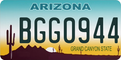 AZ license plate BGG0944