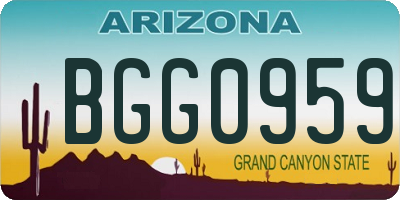 AZ license plate BGG0959