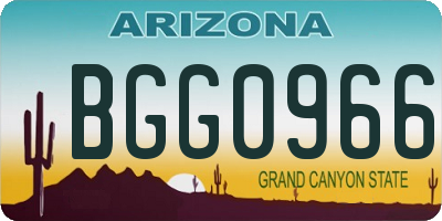 AZ license plate BGG0966