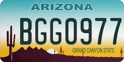 AZ license plate BGG0977