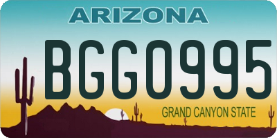 AZ license plate BGG0995