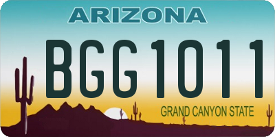 AZ license plate BGG1011