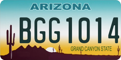 AZ license plate BGG1014